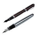 JinHao 2 Pcs X750 New Classic CT Fountain Pen , Smooth Writing Pen Nib Ink Fountain Pen Office, Silver & Deep Red. 