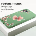 BILI for Redmi 12C 11A Back Cover Pink Butterfly for Boys Girls Multicolor Liquid Silicone Case Soft Square Lens Protection Phone Cases. 