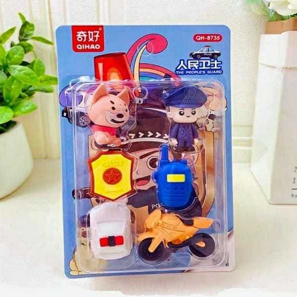 Paw Petrol Eraser for Kids - Police and Vehicle Theme Eraser Set for Kids, Eraser for Kids, Eraser Set for Return Gift, Stationery Set for Kids, Rubber Eraser for Kids, Stationery Set for Kids (6 Pcs Set)