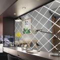 Rhombus Triangles Acrylic 3D Mirror Wall Stickers Living Room Bathroom Decorative DIY Home Decor Mirror Art Wall Decor Removable. 