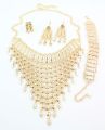 Design Dubai Gold Color Wedding Bridal Accessories Costume Necklace Set African Costume Jewelry Sets. 