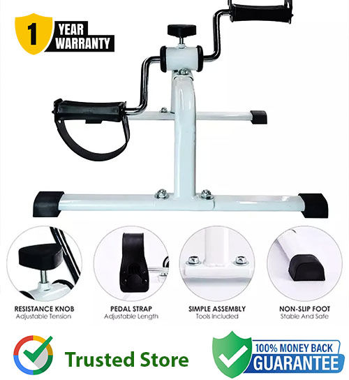 Imported Mini Exercise Bike Mini Exercise Cycle Compact Under Desk Mini Pedal Bike Pedal Cycle Exerciser for Arms and Legs, Portable Foot Cycle, Adjustable Tension Knob Manual Excercise Machine for Foots Manual Excercise Mini Home Exercise Bike