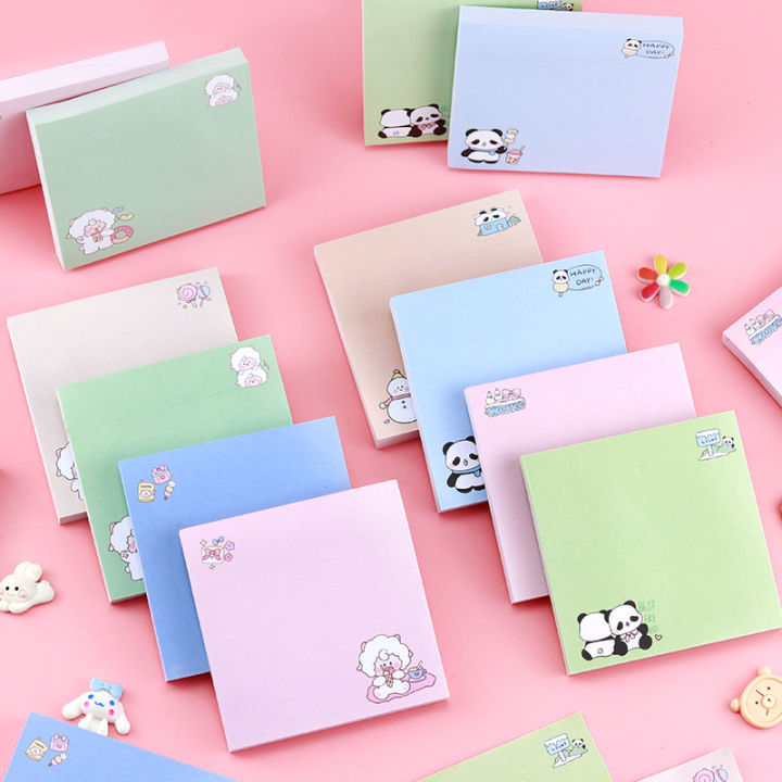 Cute Cartoon Animal Sticky Notes | Kawaii Post-it Memo Pads | 80 Sheets ...