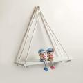 Wooden Wall Shelf Hang Tassel Display Wall Hang Shelf Swing Rope Floating Shelves with Rope String Home Decorative. 