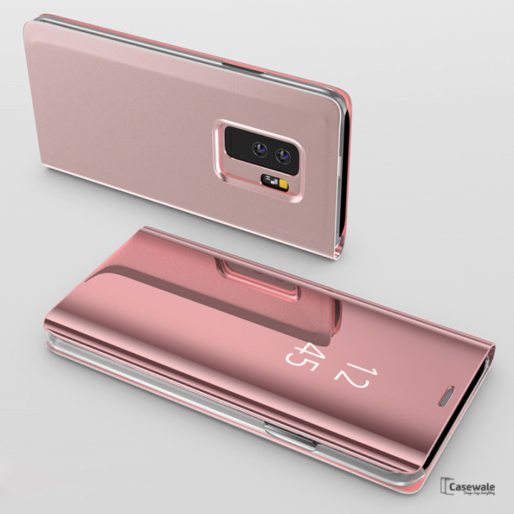 Samsung A6 plus Clear View Standing Mirror Flip Case Cover For Samsung A6 plus