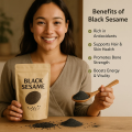 Black Sesame Seeds 50gram | 50gram Black Sesame Seeds | Organic Black Sesame Seeds 50gram | 50gram Kala Til for Cooking & Baking | Pure Black Sesame 50gram | Natural Black Sesame Seeds 50gram | Black Sesame. 