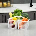 Plastic Bathroom Basket Kitchen Sink Basket Shower Caddy Basket with Compartments, Portable Divided Cleaning Product Storage Organizer with Handle Storage Basket Organizer for Bathroom Kitchen Laundry Hand Tools Fruit Toiletries Multipurpose Basket. 