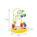 Montessori Wooden Toys Wooden Circles Bead Wire Maze Roller Coaster Educational Wood Puzzles Boys Girls Kid Toy 6+ Months. 