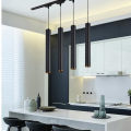Modern Black Cylinder Pendant Light – Sleek Hanging Lamp for Kitchen, Dining, Shop & Counter | Long Pipe Design – Elegant Minimalist Lighting Fixture. 