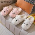 ECHIDNA Soft Cozy Slippers Cozy Cartoon Cat Pattern Winter Slippers for Women Warm Soft Plush Home Slippers. 