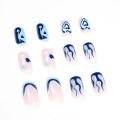 24Pcs Blue Flame Love Wearing False Nails Press On Nail Tips Full Cover Manicure Detachable Special Artificial Nails Art. 