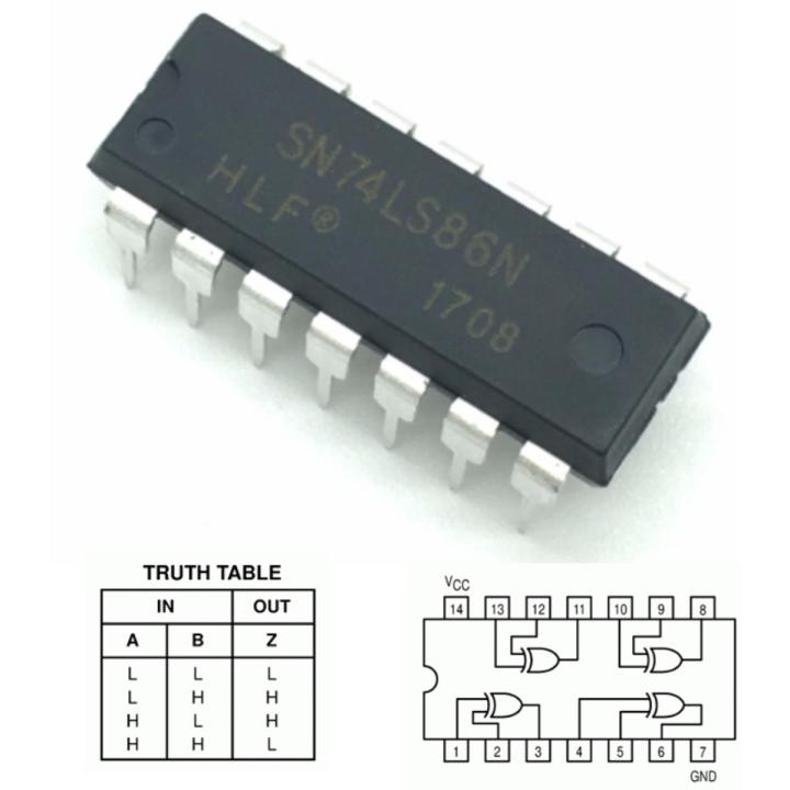 2pcs 74LS86 Quad 2-Input Exclusive OR Gate 7486 XOR gate