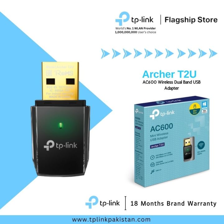 TP-Link Wi-Fi Adapter Archer T2U AC600 Wireless Dual Band USB Adapter ...