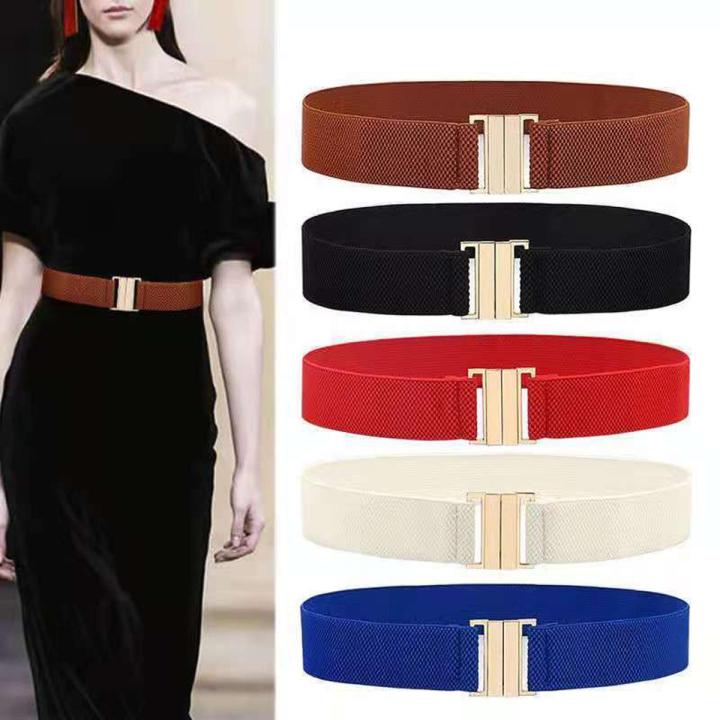 Women's elastic belt wide elastic dress GM039