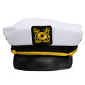 Adjustable White Decorative Hat Skipper Sailors Navy Captain Military Cap Adult Unisex Event Party Fancy Dress Hats Q74923. 