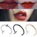 Nose Stud Attractive Radian Shape Nose Ring Hinge Septum Piercing Long Lasting Hoop BLACK. 