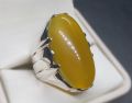 Natural Mens Zard Aqeeq Ring Kaptaan Ring Sterling Silver 925 Imran Khan Yellow Aqeeq Ring Yellow Carnelian Ring Handmade Yellow Agate Ring Chandi Ring Netural Gemstone for Mens. 