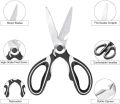 Kitchen Shears Multi Purpose Strong Stainless Steel Kitchen Utility Scissors with Cover Poulry,Fish, Meat, Vegetables Herbs, Bones, Dishwasher Safe (Black). 