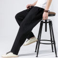 elegantstunning Men Linen Trousers Summer Loose Casual Pants Straight Large Size Breathable Long Pants. 