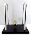 Large Hand Made Newton Cradle for Sale in Pakistan, Best Newton Cradle with Experiment / Explanation of Energy Transfer with Pendulum Balls used as a Desktop Toy, Office Toy, Office Desk Made with Wood Plate, Aluminium Pipe and Stainless Steel Balls. 
