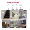 Ready Stock Motion Sensor Lights LED Night Light Battery Rechargeable Battery Powered Stick on Closet Bathroom Stair Wall Hallway Cabinet Indoor Lights Warm White. 