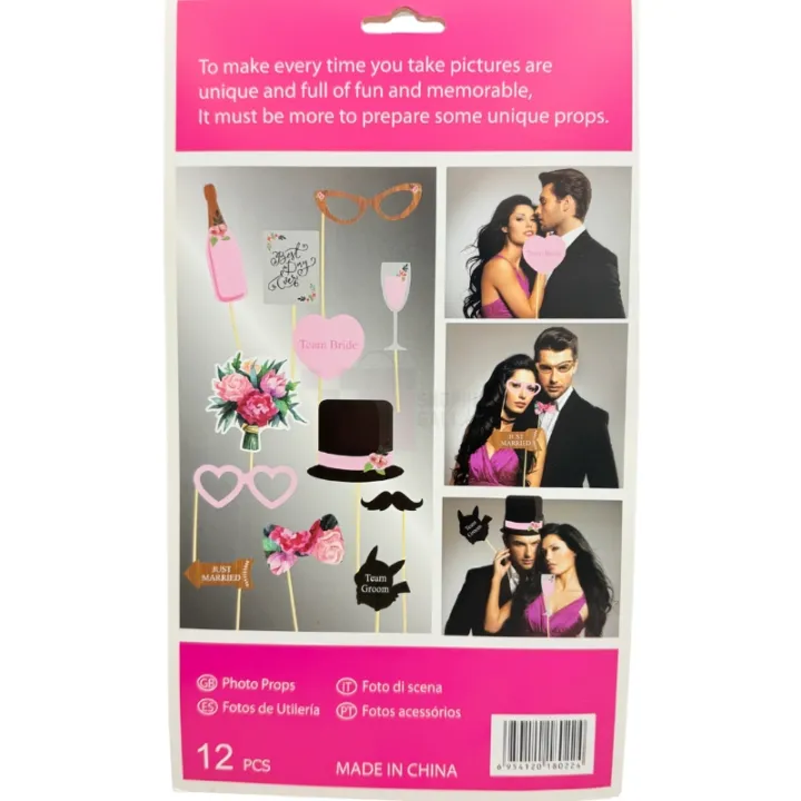 Team%20Bride%20Team%20Groom%20Props%20-%20Bride%20To%20be%20Themed%20Party%20-%20Pink%20And%20Black%20-%20Unisex%20-%20Pack%20Of%2012%20Props%20-%20Image%202