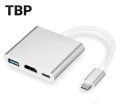 USB Type-C 3.1 Gen to USB-C + 4K HDMI + USB 3.0 MacBook Pro Adapter Cable 3 in 1 Video Converter Solution For Laptop MacBook Smartphone Mobile Tablet LED TVs Projector Desktop Gaming PC Computer Monitors Keyboard & Mouse. 