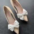 1Pair Rhinestone Shoe Clip Silk Flower Shoe Decorations Shiny Decorative Clips Charm Buckle Brooch Bride Women Shoe Accessories. 