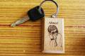 Customized Laser Engraved Name and Photo Wooden keychain for Gift with Box. 