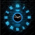 Acrylic Modern Light Wall Clock, Neon Light Wall Clock, Night Wall Clock. 