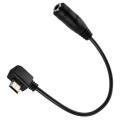 【MIGAPALAZA】 Black Micro USB 5 Pin Male To 3.5mm Female AUX Audio Sync Headphone Adapter Cable Cord 1m. 