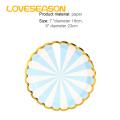 Loveseason Paper Dishes Indeformable Bronzing Stripe Paper Disc Decorations. 