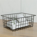 Hollow Iron Wired Basket, Storage Baskets Metal Basket Without Interlining Bathroom Kitchen Organizer Black. 