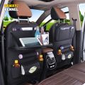 CAR BACK SEAT ORGANIZER WITH FOLDABLE TABLE TRAY, PU LEATHER CAR BACK SEAT ORGANIZER FOR BABIES TOYS STORAGE WITH FOLDABLE DINING TABLE HOLDER POCKET (1 PIECE). 