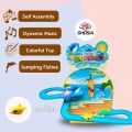 DIY Jumping Fish Track Set With 3 Colorful Jumping Dolphins Kids Happy Musical Dolphin Game Set For 3,4,5,6,7 Year Old. 