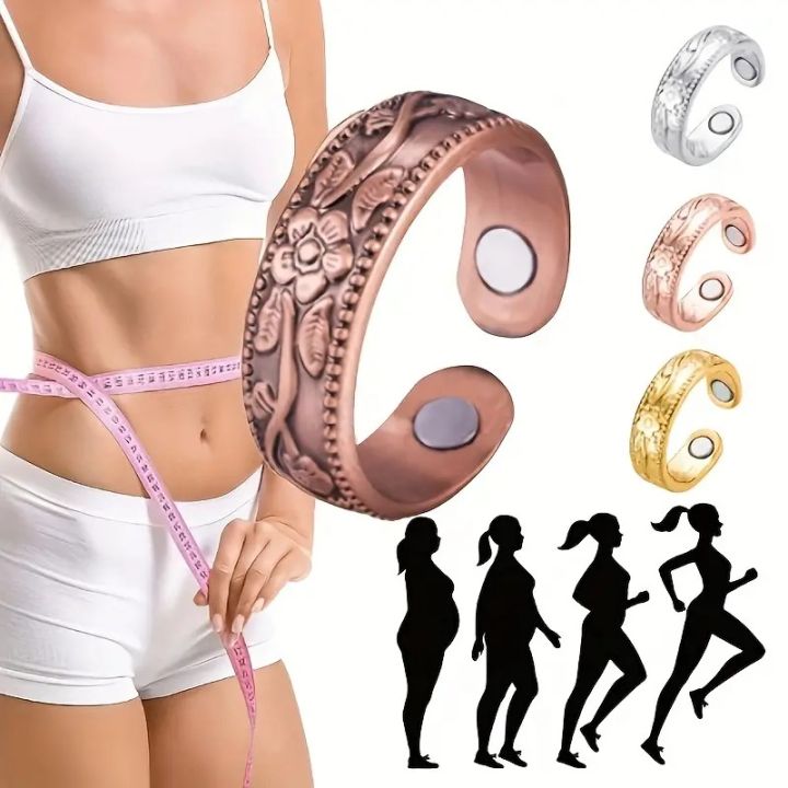 Jiayi AliExpress cross-border light luxury fashion red copper plum blossom four magnet magnetic therapy ring couple ring spot