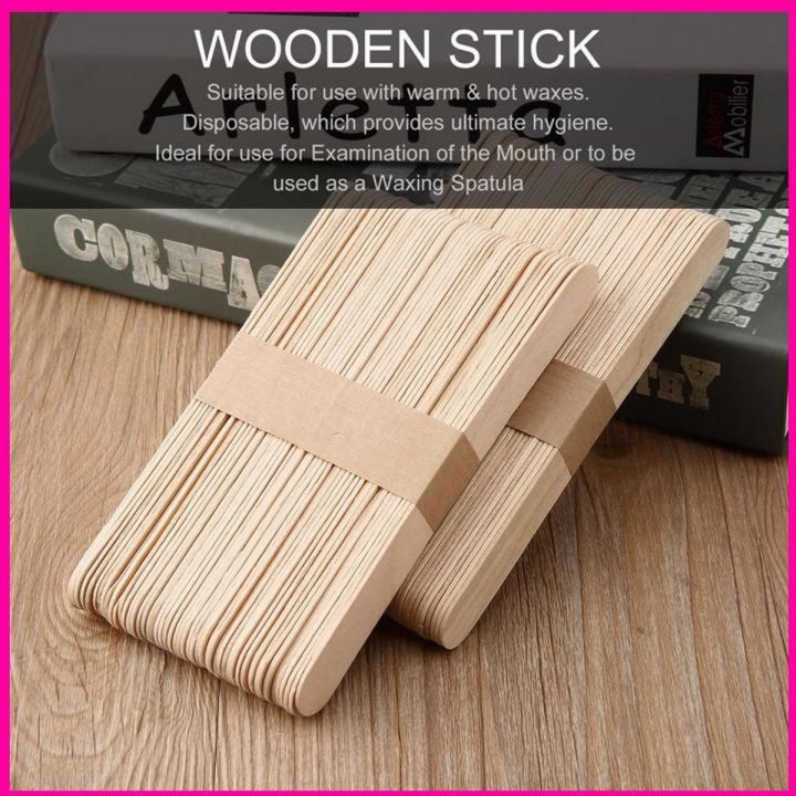 100pcs Wooden Waxing Wax Spatula Disposable Sticks Wooden Spatulas Body Hair Removal Sticks Wax Disposable Salon Hair Epilation Stick Tools Pretty Wax Waxing Sticks Health & Beauty / Bath & Body / Hair Removal