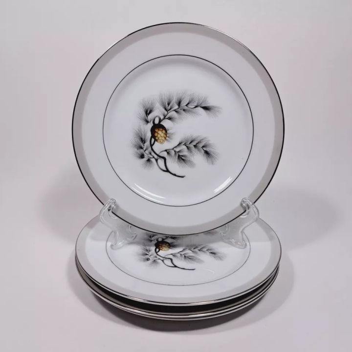 Vintage Narumi "Silver Pine" Plate 5.5 Inch Diameter Approximately