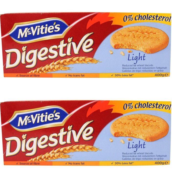 BISCUITS|McVitie's Imported (UK) Digestive Light Wheat Biscuits  with 30% reduced fat| No artifical Colour and no hydrogenated Vegetable Oil | PACK OF 1 | 400g