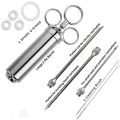Meat Injector Syringe, 2-oz Marinade Flavor Injector 304 Stainless Steel with 3 Professional Needles,2 Cleaning Brushes and 4 Silicone O-rings. 