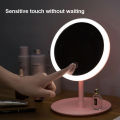 LED Mirror - Vanity Mirror With Stand 90 Degree Swivel - Touch Screen Dimming - Detachable Portable Traveling Mirror. 