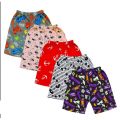 Pack Of 3 Random Colors  and Printed Summer Cotton Jersey Shorts For Boys and For  Girls. 