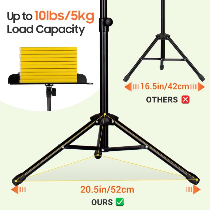 CAHAYA%20Sheet%20Music%20Stand:%20Music%20Stand%20with%20Carrying%20Bag%20Foldable%20Tripod%20Portable%20Sturdy%20for%20Laptop%20Projector%20Books%20Stand%20(Note%20Design)%20uk%20import%20-%20Image%202