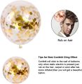 Pack Of 5 Confetti Balloons 12 Inch Clear Latex Party Balloons with Confetti Inside For Birthday, Wedding, Bridal Shower, Baby Shower And Graduation Party Decorations. 