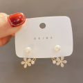 New Korean Light Luxury Imitation Pearl Flower Stud Earrings For Women MJ. 