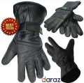Motorbike Magic Embrace the Cold with Black Leather Winter Gloves. 