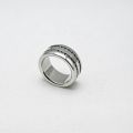 Kexin jewelry titanium stainless steel jewellery men's fashion rings Double CZ Stone promise man engagement rings. 