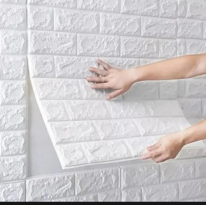 Pack of 3 Self-Adhesive 3D Foam Sheet For Brick Wall PE Foam Sheet Wall Sticker Brick Wall Sheet for Living Room Kitchen Bathroom