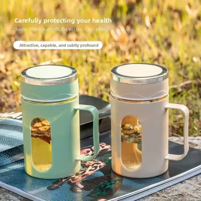 500ml Double-Wall Office Glass Cup