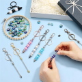 12Pcs Beaded Keychains in Bulk Kit Blank Keychain Making Supplies DIY Keychain Supplies Set for DIY Jewelry Making. 